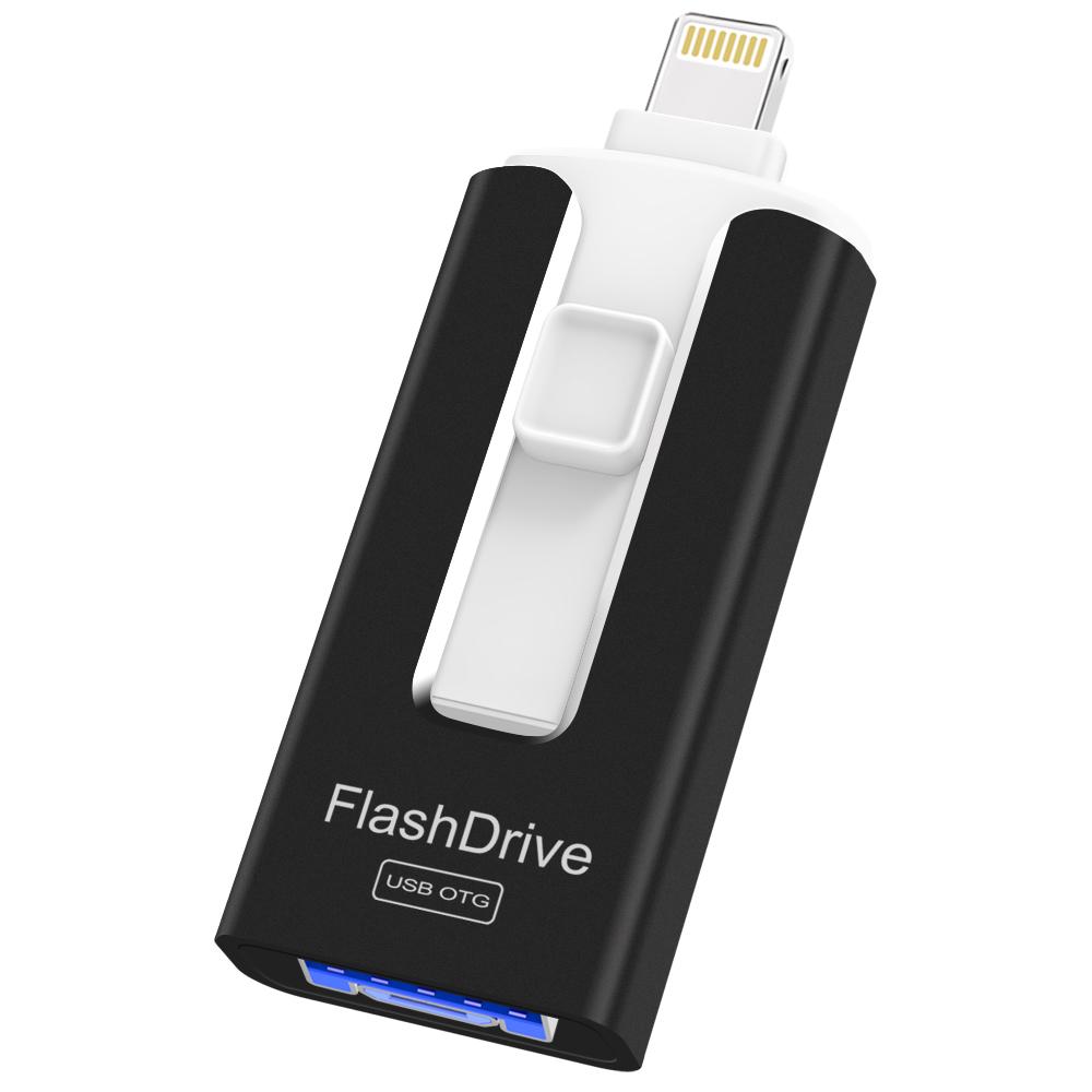 USB Flash Drive 128 GB for iPhone High Speed Memory Photo Stick 4 in 1 Thumb Drive Jump Drive Compatible with iPhone, iPad, MacBook, Android, Samsung, PC and More Devices