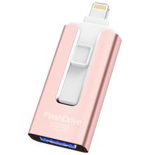 Load image into Gallery viewer, USB Flash Drive 128 GB for iPhone High Speed Memory Photo Stick 4 in 1 Thumb Drive Jump Drive Compatible with iPhone, iPad, MacBook, Android, Samsung, PC and More Devices
