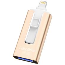 Load image into Gallery viewer, USB Flash Drive 128 GB for iPhone High Speed Memory Photo Stick 4 in 1 Thumb Drive Jump Drive Compatible with iPhone, iPad, MacBook, Android, Samsung, PC and More Devices
