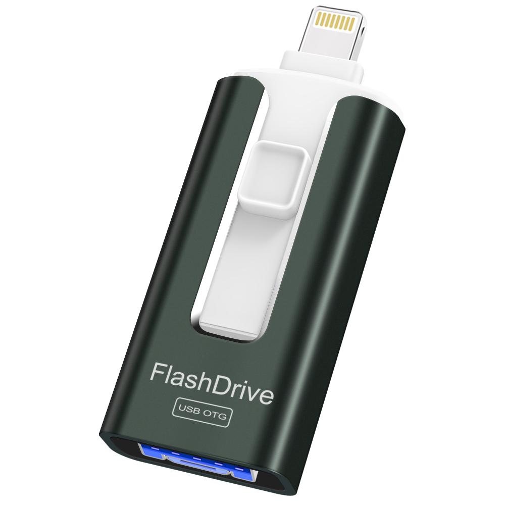 USB Flash Drive 128 GB for iPhone High Speed Memory Photo Stick 4 in 1 Thumb Drive Jump Drive Compatible with iPhone, iPad, MacBook, Android, Samsung, PC and More Devices