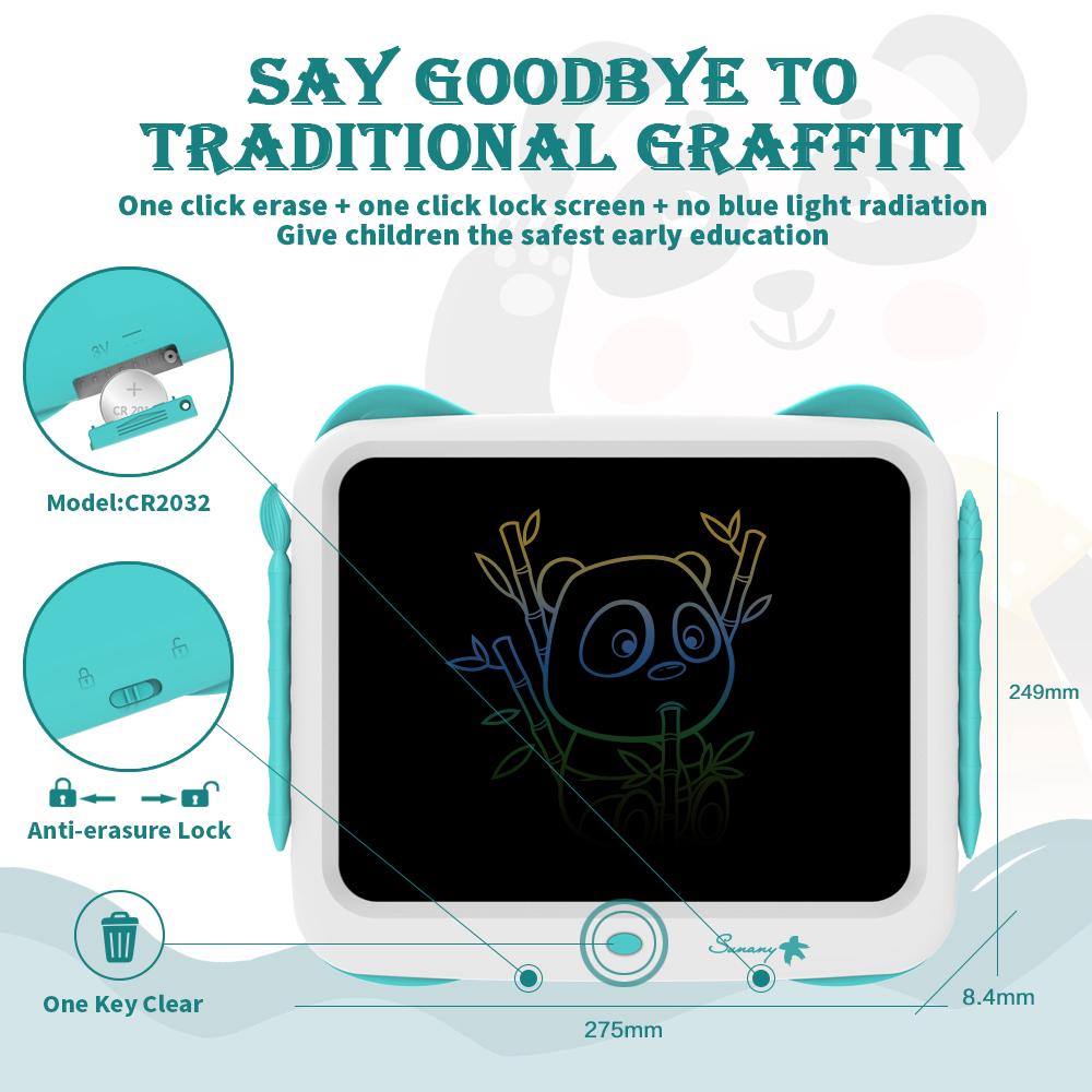 Load image into Gallery viewer, 12" Colorful Toddler Scribbler Board Erasable LCD Writing Tablet Kids Drawing Pad Doodle Board Light Drawing Board Educational and Learning Toys Gifts for 3 4 5 6 7 8 Year Old Girls Boys